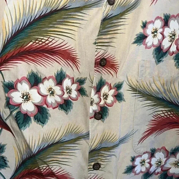 Vintage Reyn Spooner Hawaiian Linen Blend Floral Print S/S Shirt Button Down XL - Picture 5 of 7
